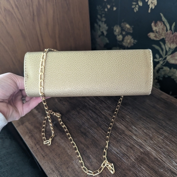 Vintage Turkish Rug Inspired Mini Crossbody Gold Chain Handbag Golden Pastel - Picture 8 of 8